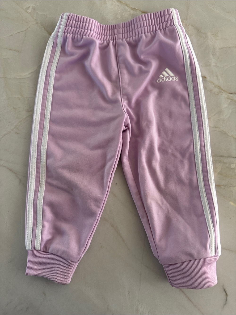 adidas Pink Jogger Sweatpants with White Side Stripes